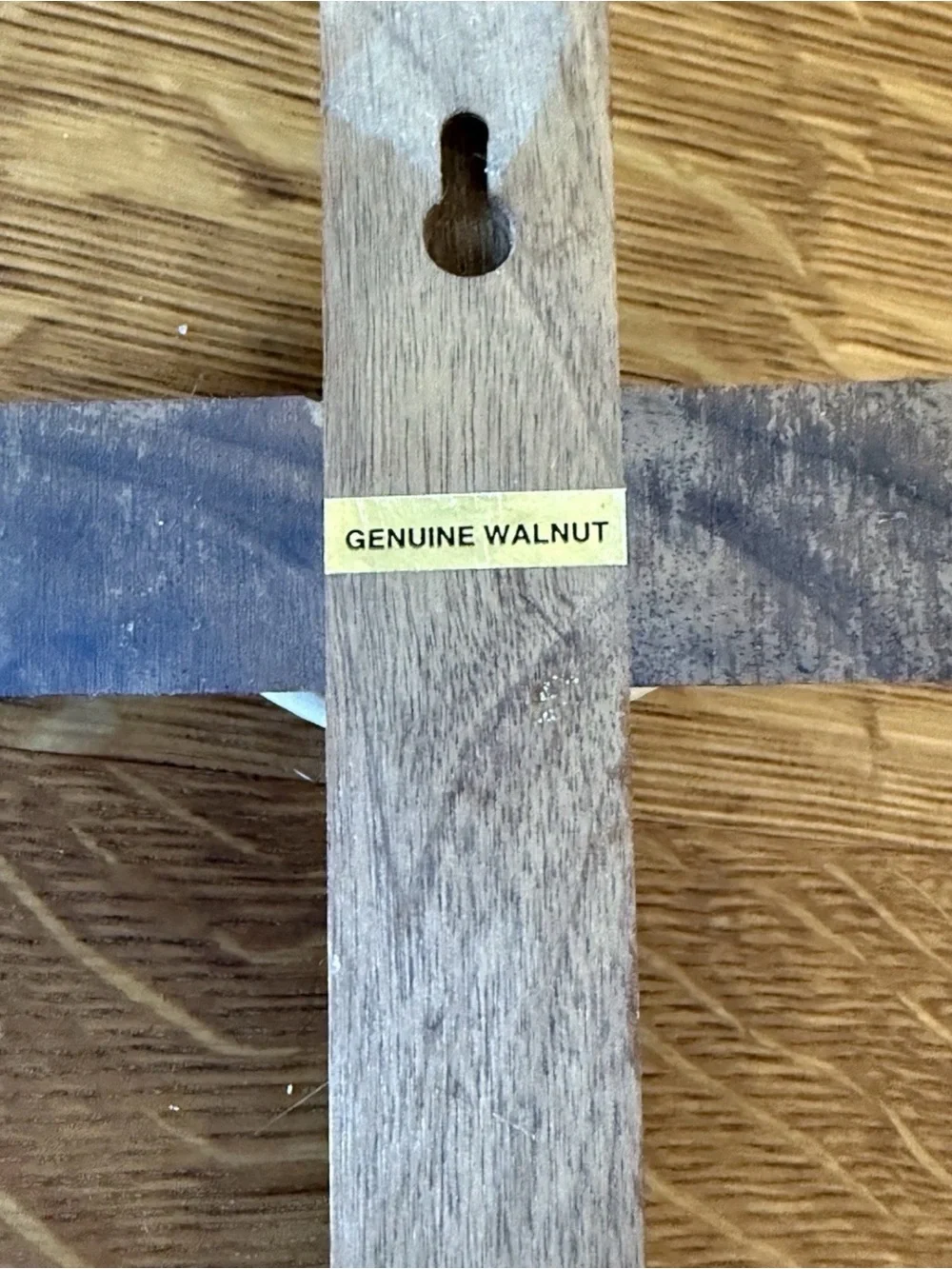 VTG Genuine Walnut Cross Scalloped Edge Jesus the Nazarene…Christian 9”x4.5”